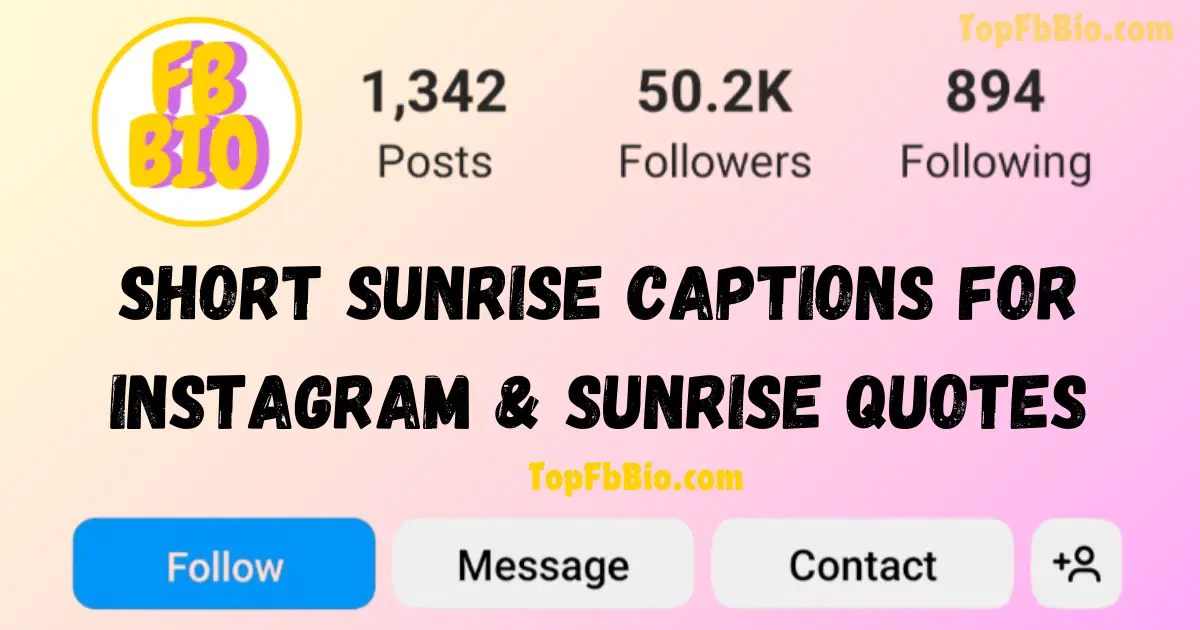 Sunrise Captions For Instagram