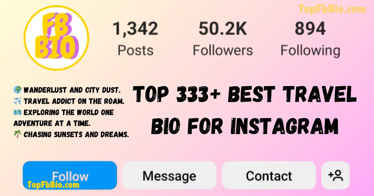 Travel Bio for Instagram