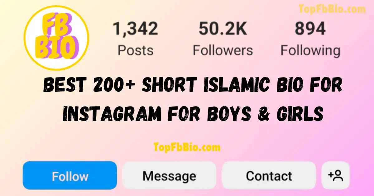 short Islamic bio for Instagram