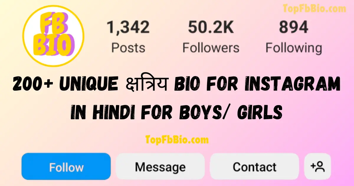 क्षत्रिय Bio for Instagram