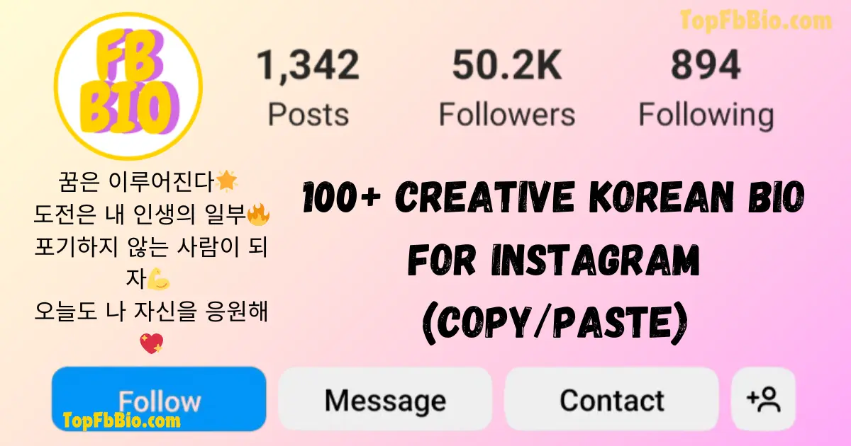 Korean Bio for Instagram